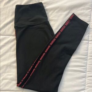 PINK Victoria's Secret Black and Red Leggings with High Waist
